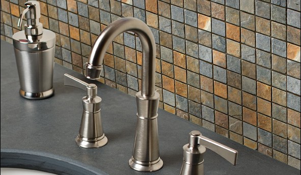 rusty slate mosaic wall cladding project